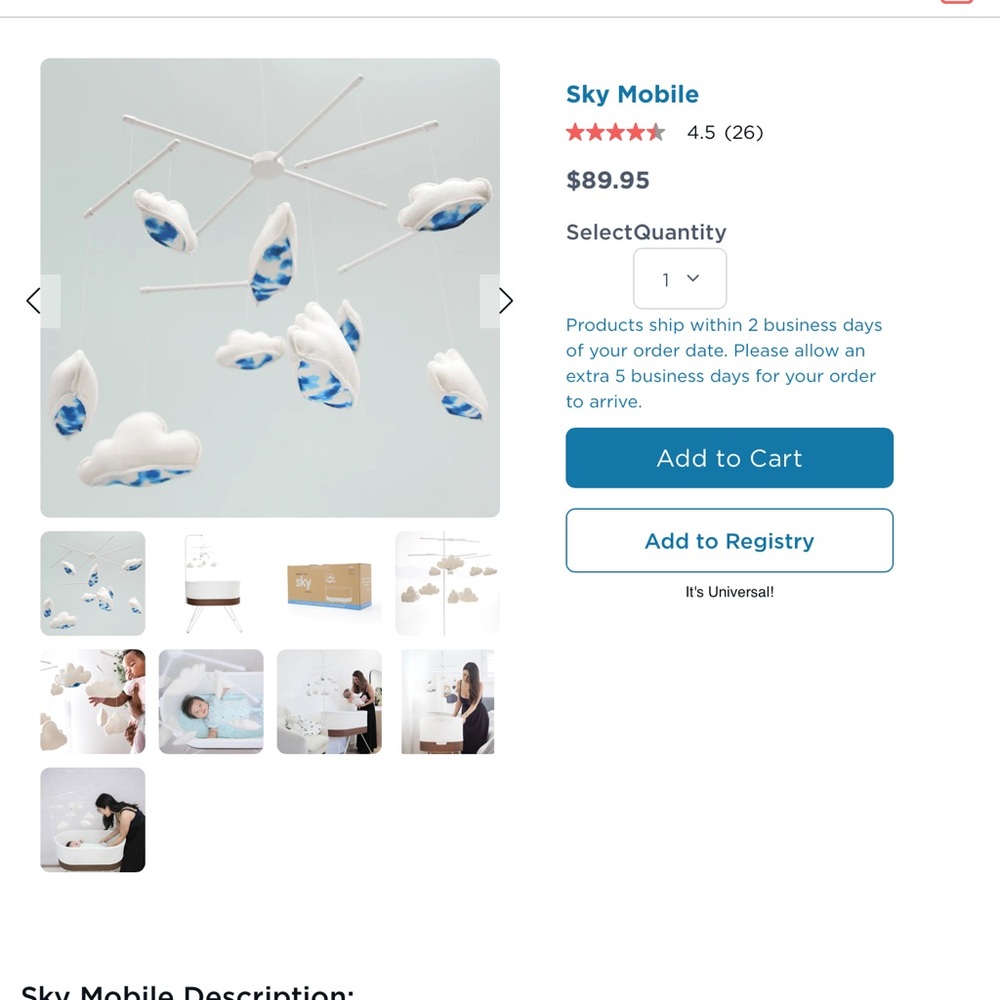 Sky mobile for SNOO bassinet - NWT